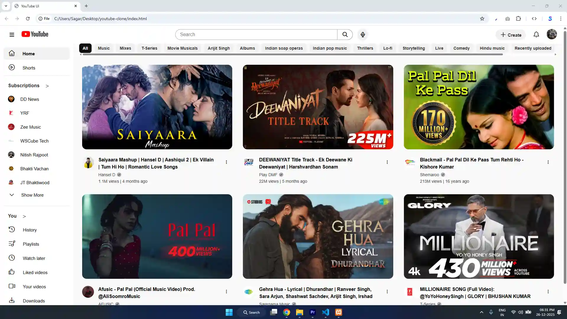 Youtube UI